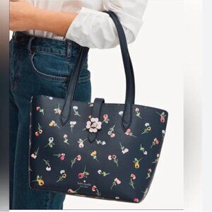 Kate Spade Kaci Wildflower Ditsy Navy Blue Floral tote bag purse *PLEASE READ*